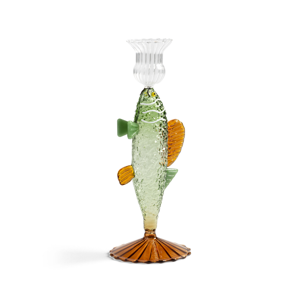 &klevering Fish kandelaar in groen