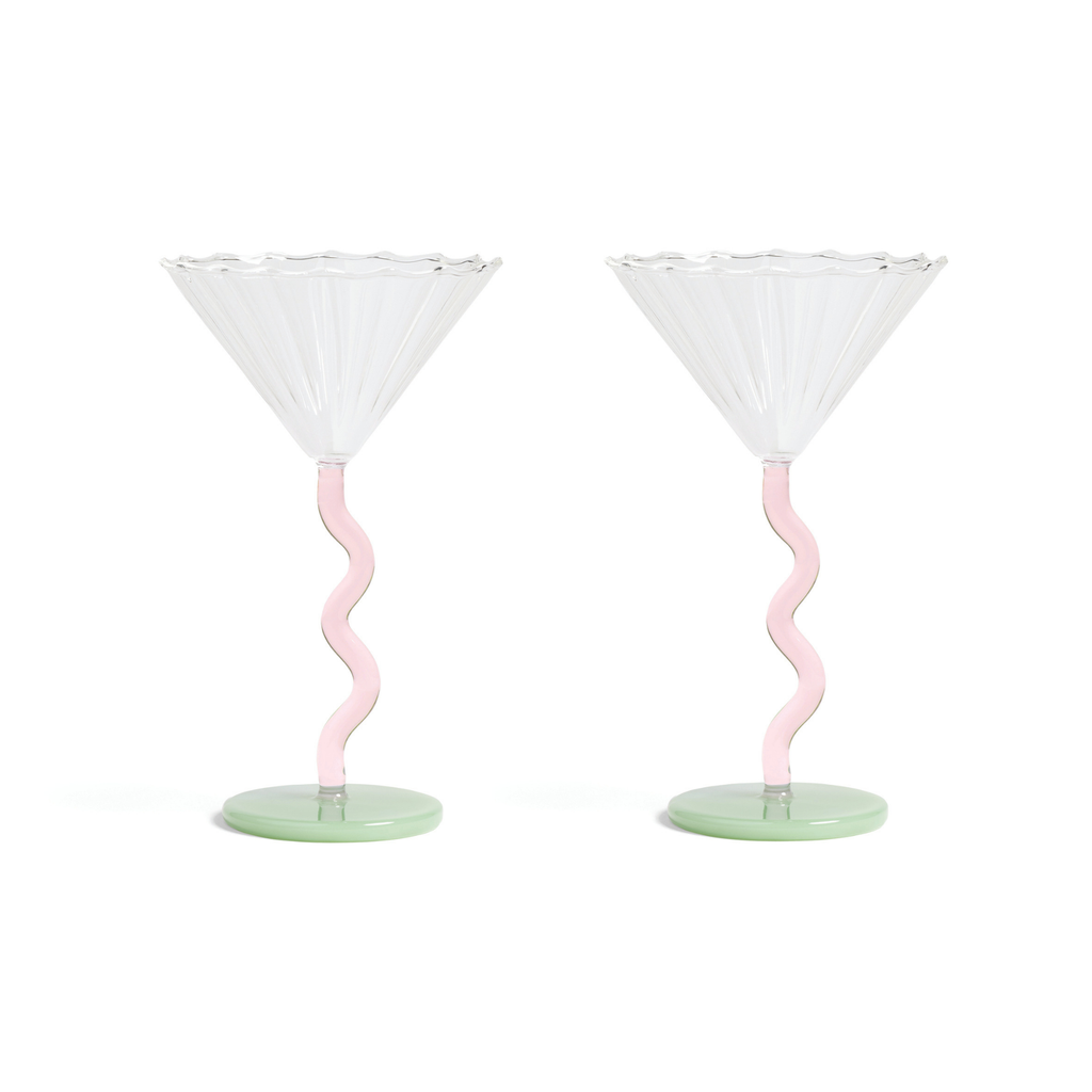 &klevering Curve coupe cocktailglas in roze