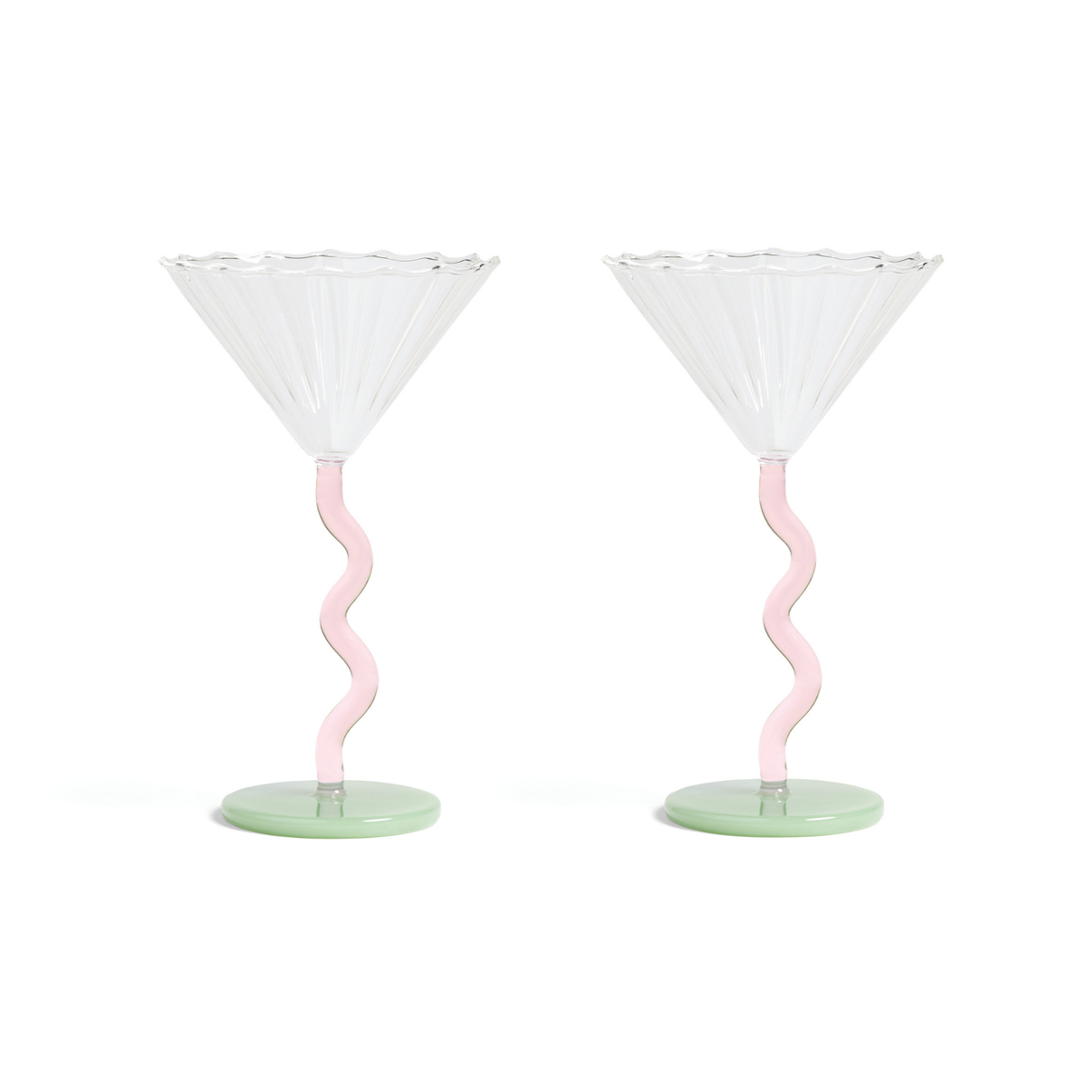 &klevering Curve coupe cocktailglas in roze